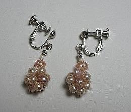 編みこみ淡水ドロップピアス